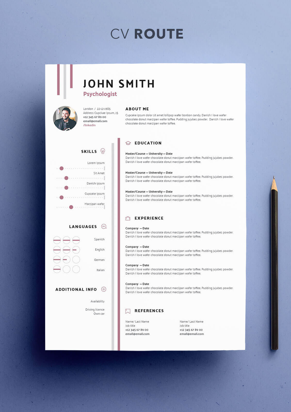 Route Cv Template throughout size 1200 X 1697