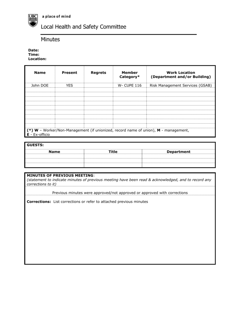 Safety Meeting Minutes Template Debandje inside dimensions 791 X 1024