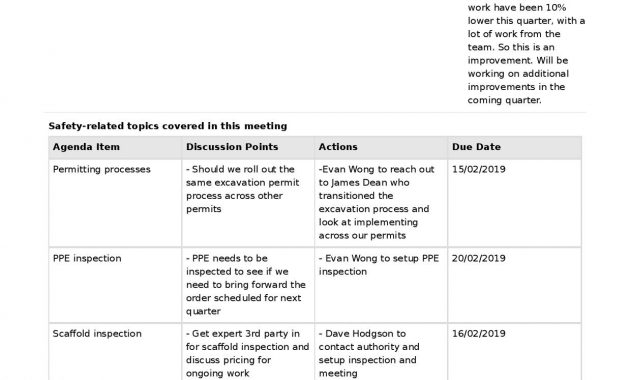 Safety Meeting Minutes Template Debandje pertaining to proportions 1239 X 1754