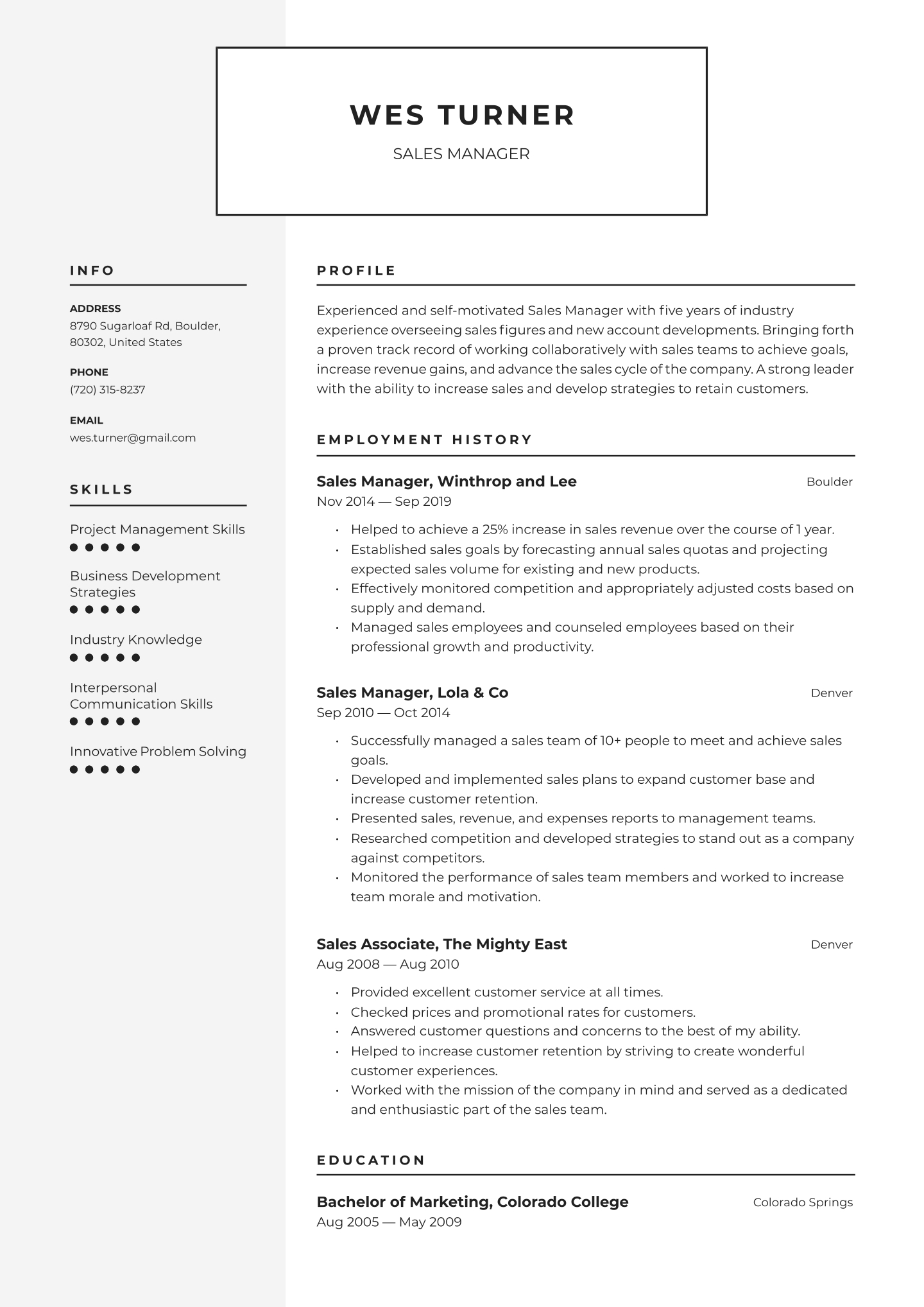 Sales Manager Resume Examples Writing Tips 2020 Free pertaining to measurements 1440 X 2036