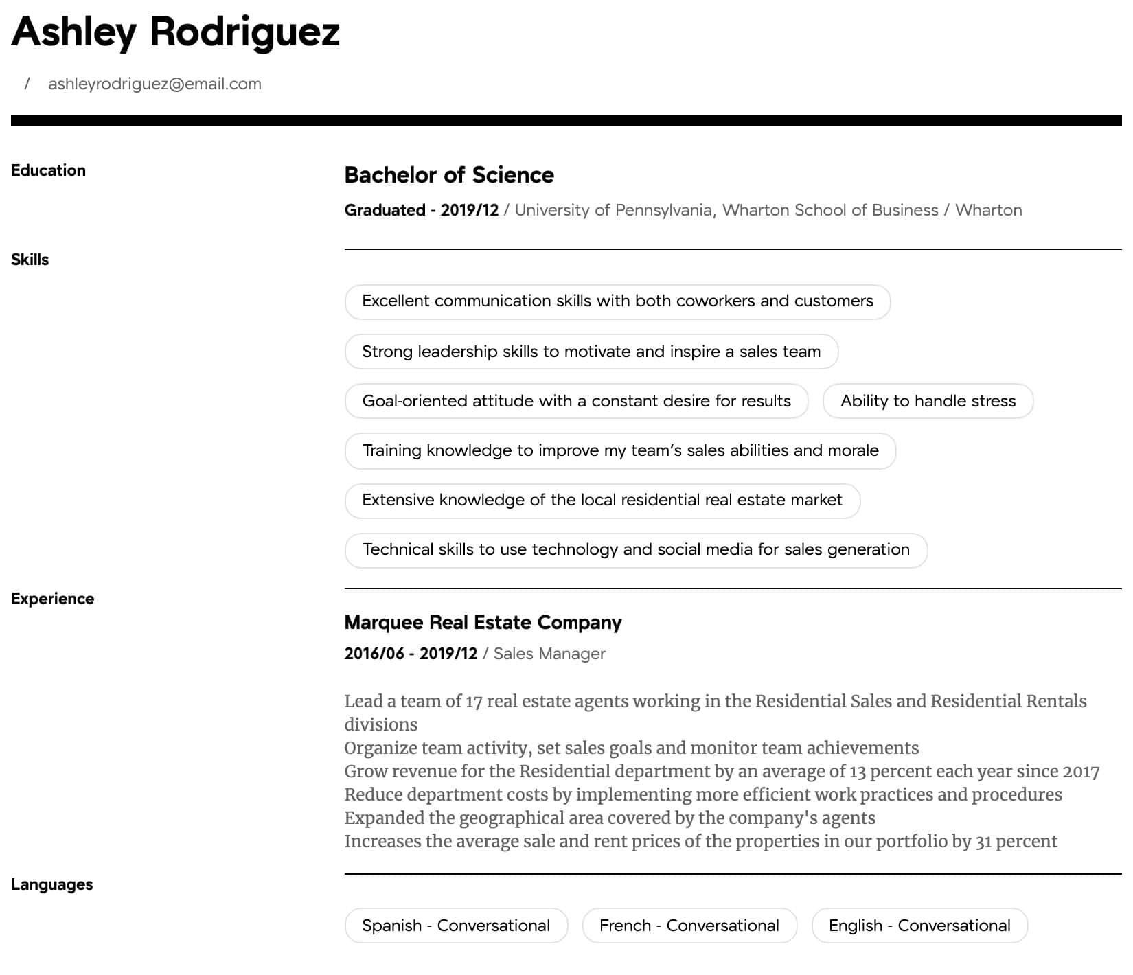 Sales Manager Resume Samples All Experience Levels regarding sizing 1650 X 1420