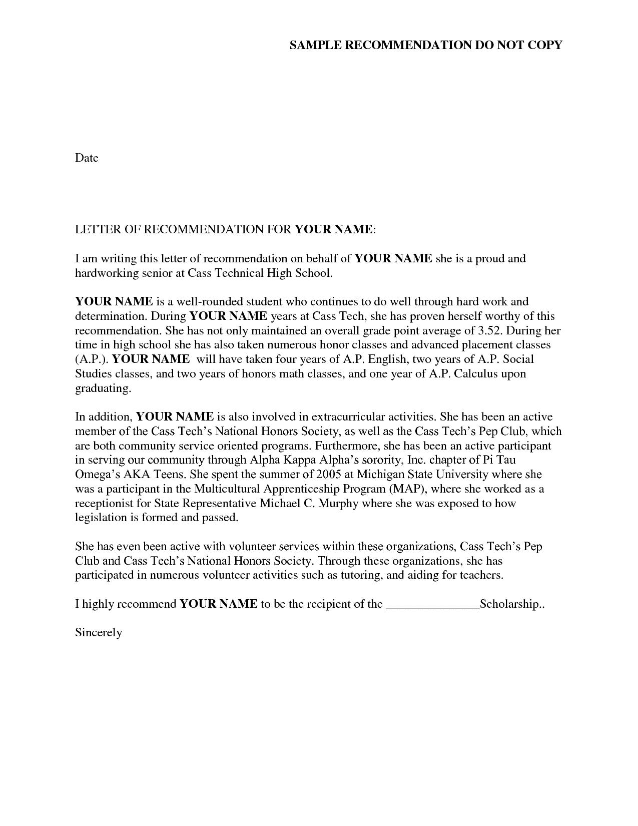 Sample Alpha Kappa Alpha Recommendation Letter regarding proportions 1275 X 1650