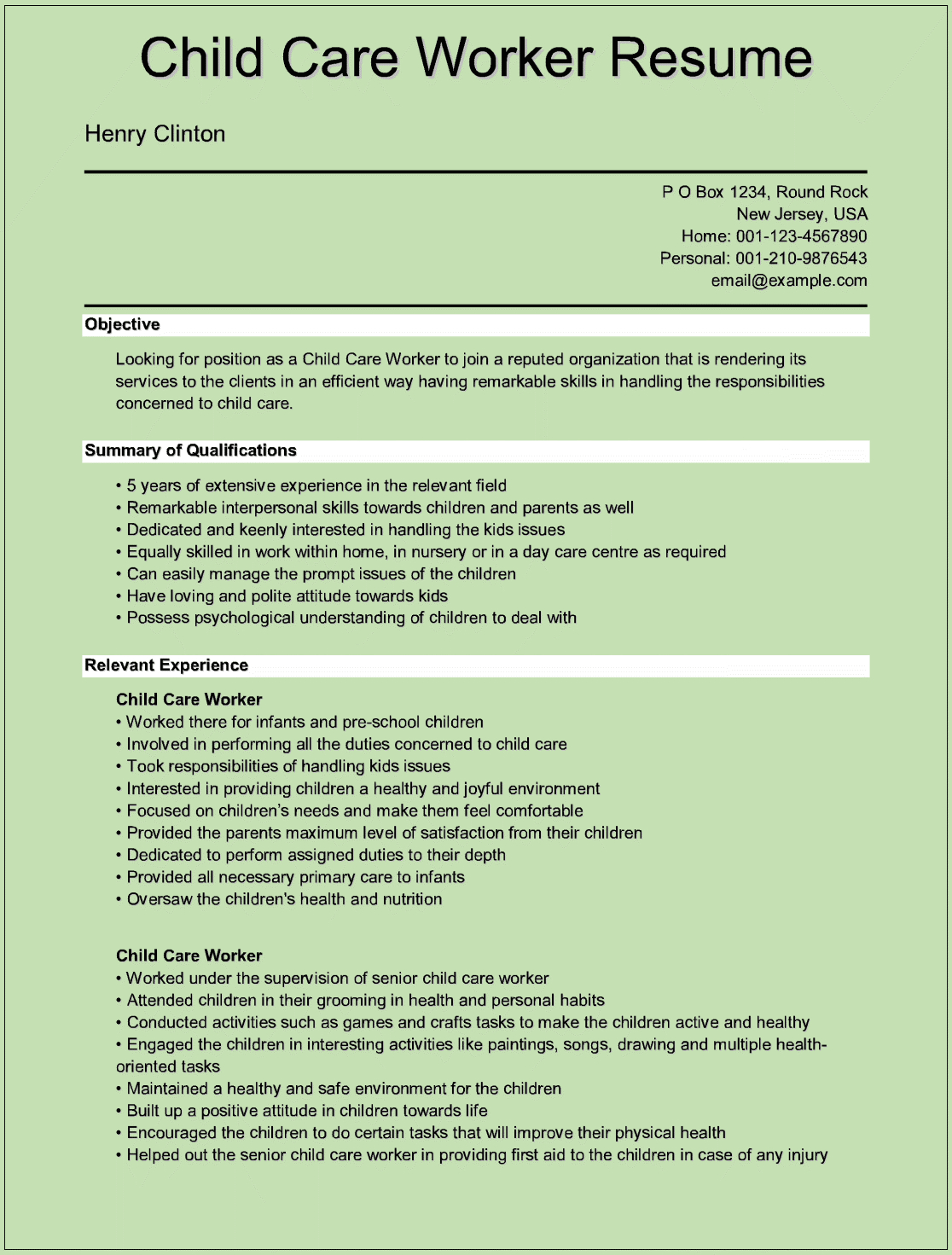 resume-template-of-child-care-worker-invitation-template-ideas