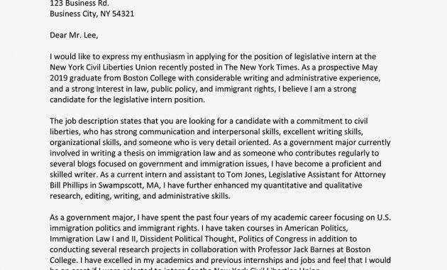 Sample Cover Letter For Internships In Government for dimensions 1000 X 1000