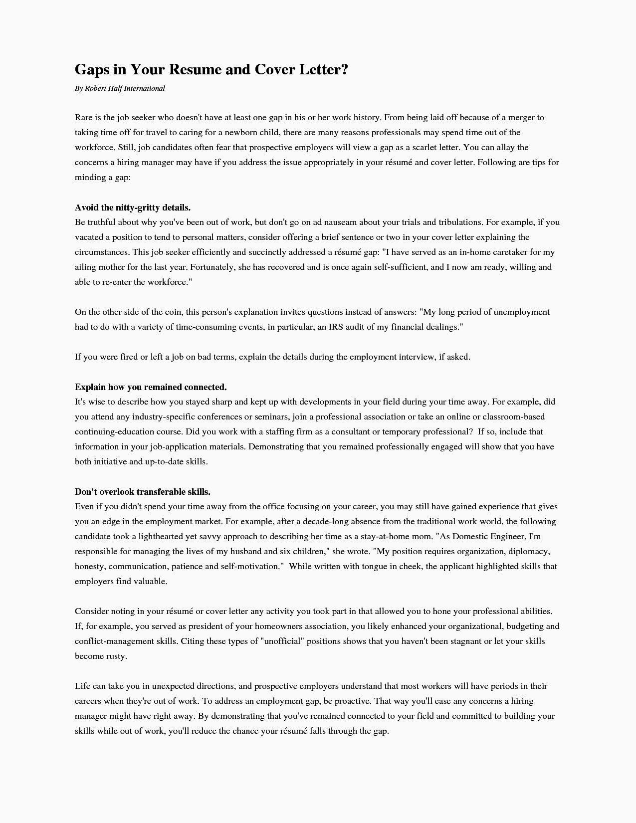 Sample Cover Letter With Employment Gaps Domaregroup regarding proportions 1275 X 1650