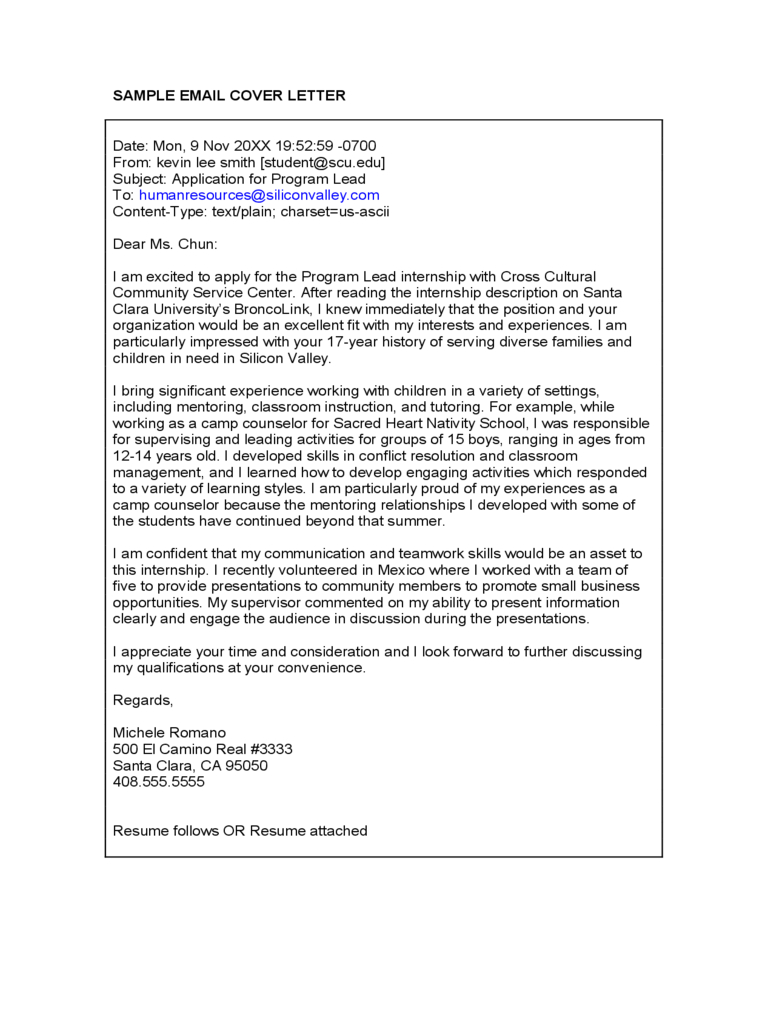 Sample Email Cover Letter Free Download with regard to dimensions 768 X 1024