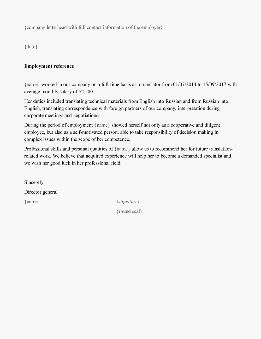 Sample Letter Of Recommendation For Interpreter • Invitation Template Ideas 