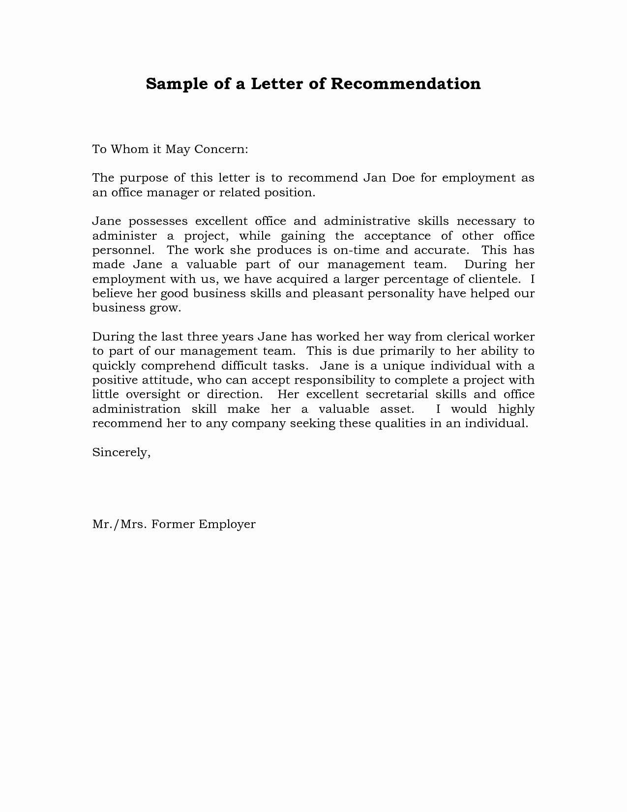 Work Ethic Recommendation Letter Invitation Template Ideas