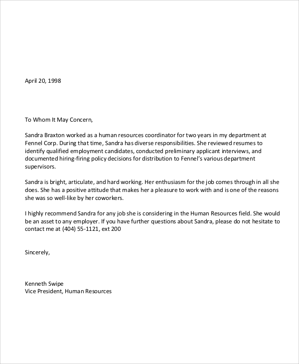 Recommendation Letter For A Former Employee • Invitation Template Ideas