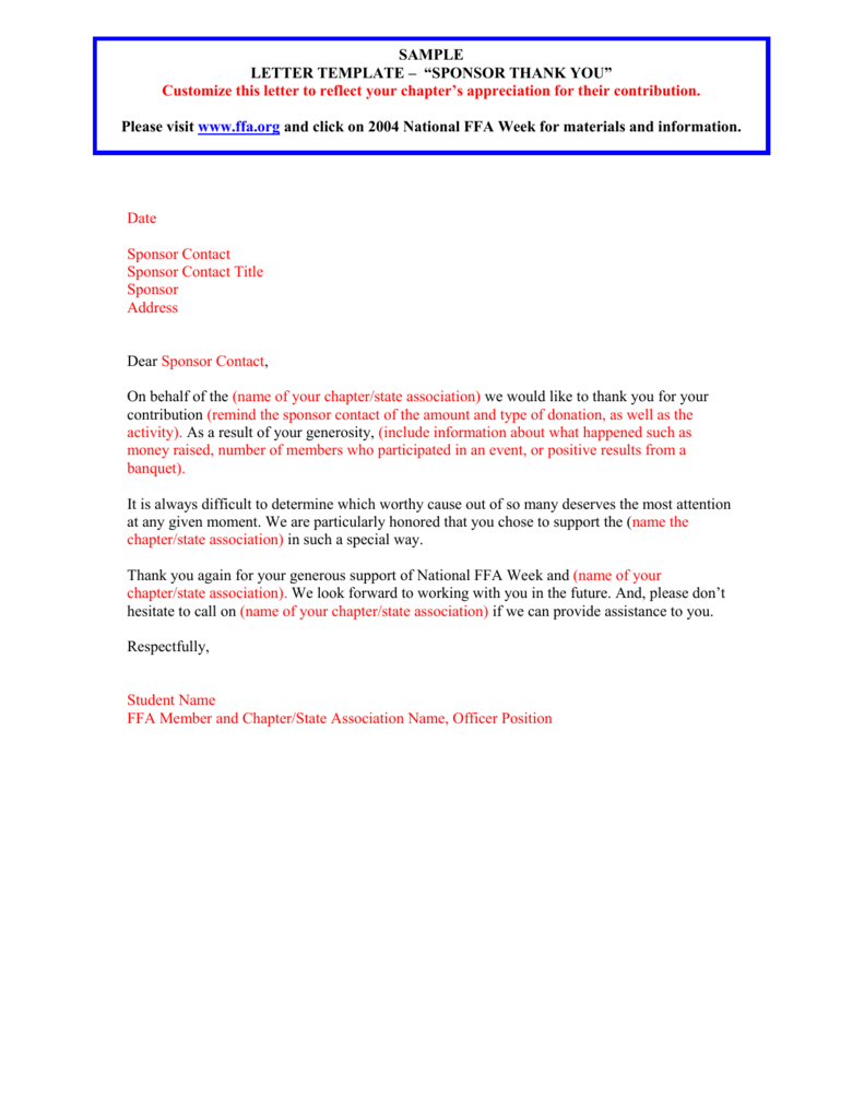 Sample Letter for dimensions 791 X 1024