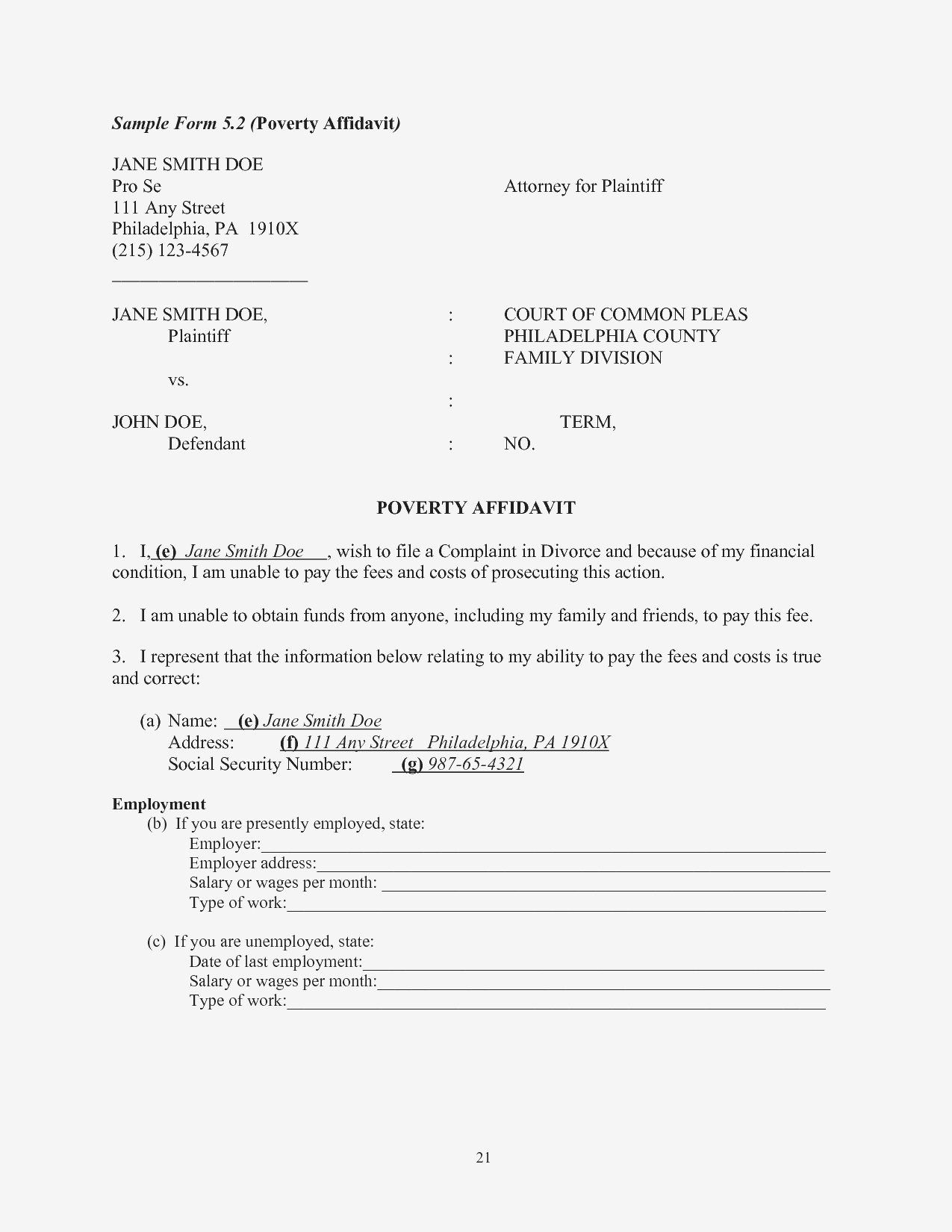 Sample Letter Of Affidavit For Form I 751 Free Resume regarding size 1275 X 1650