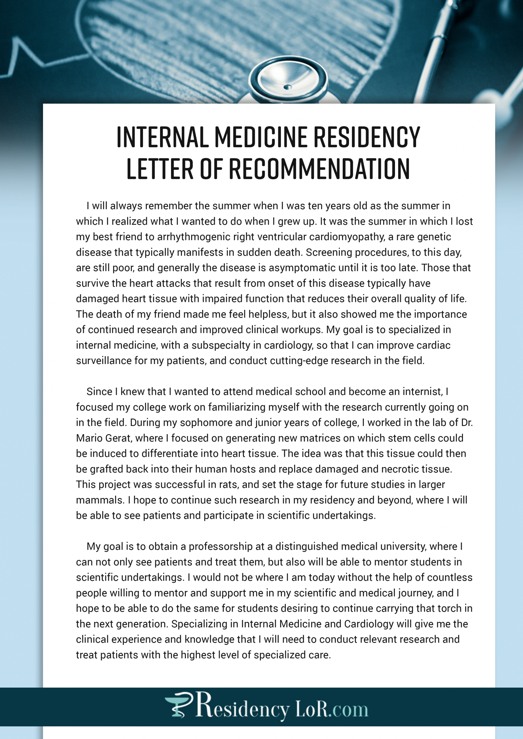 Sample Letter Of Recommendation For Internal Medicine Residency intended for size 2480 X 3508