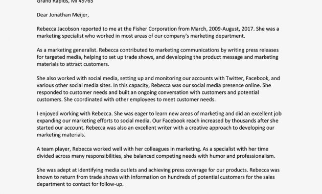 Sample Letter Of Recommendation For Marketing Employee for measurements 1000 X 1000