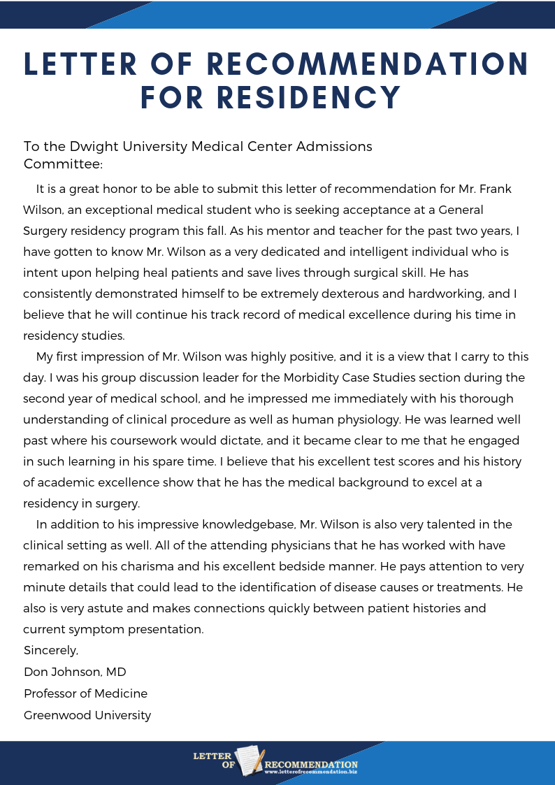 Sample Letter Of Recommendation For Residency Httpwww with regard to dimensions 794 X 1123