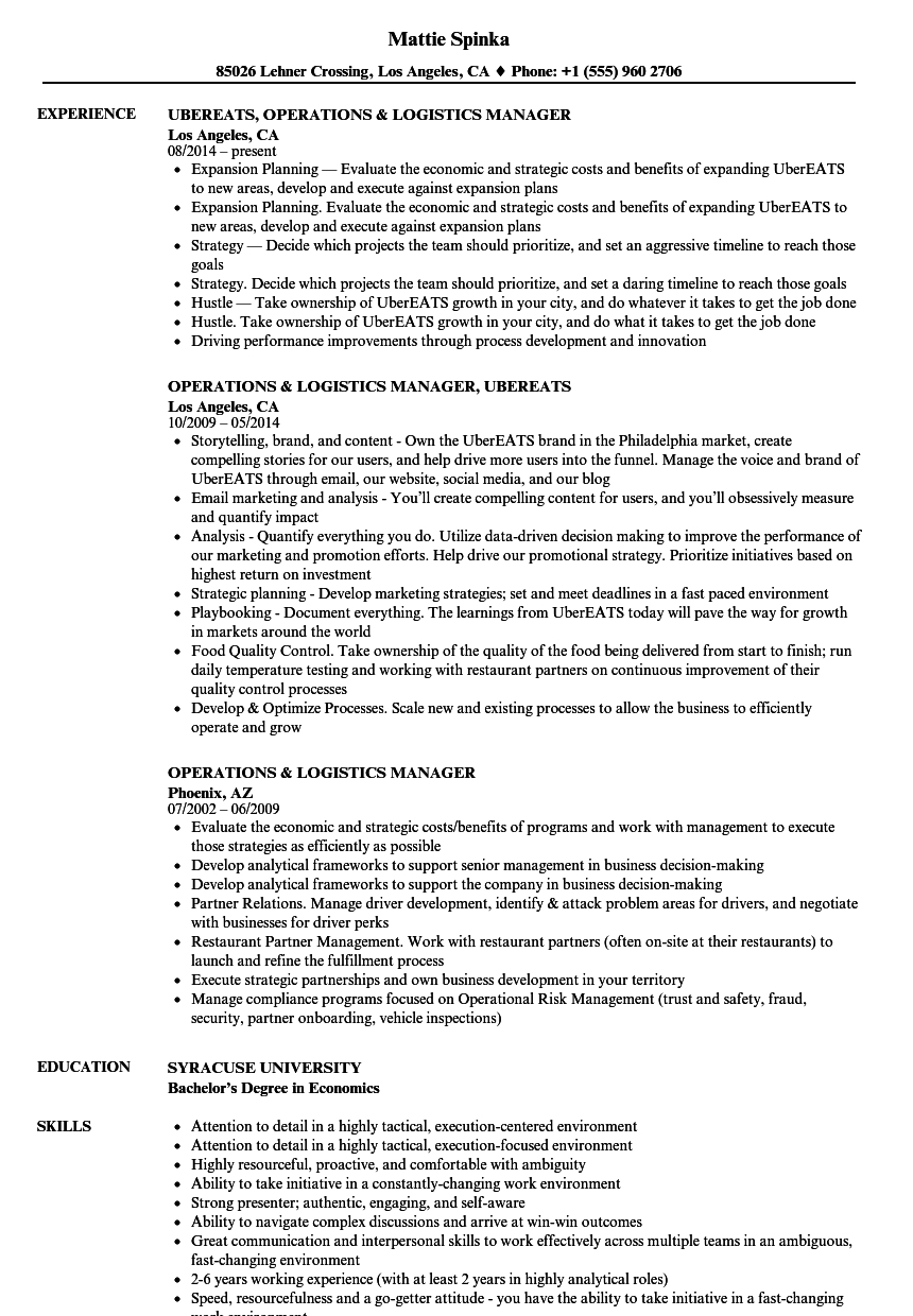 Sample Logistics Manager Resumes Akali within dimensions 860 X 1240