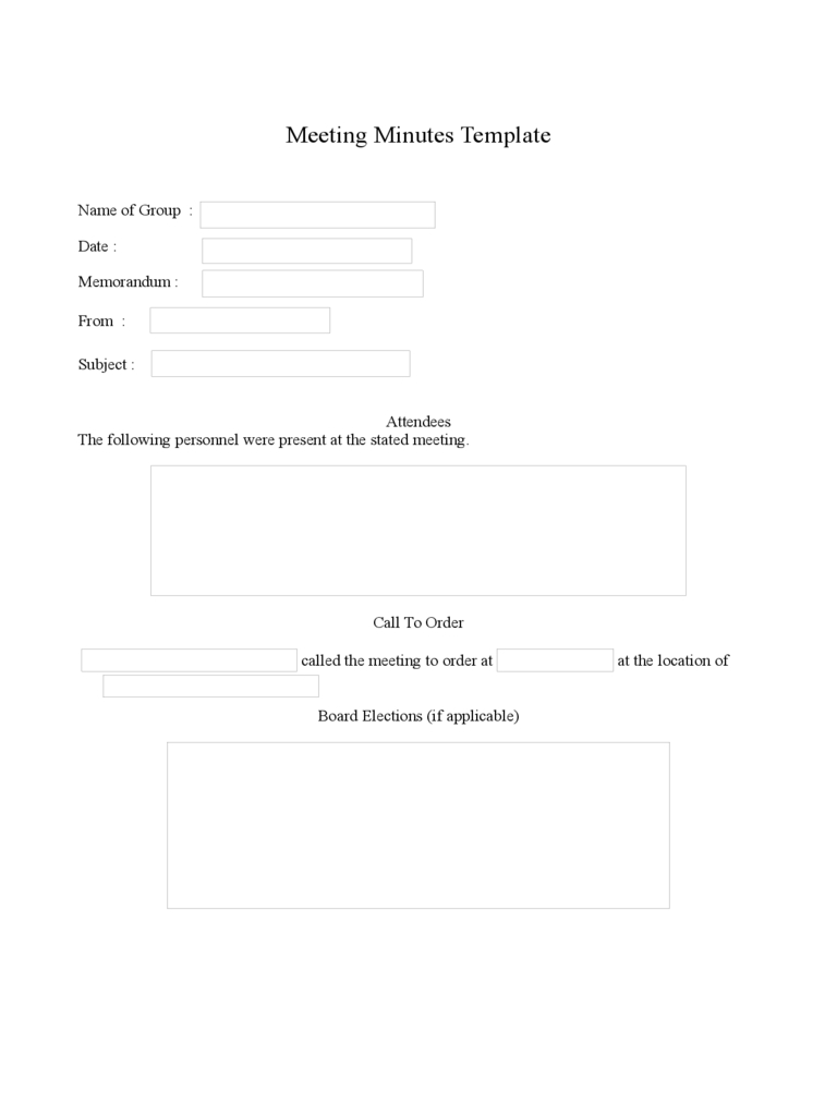 Sample Meeting Minutes Template 6 Free Templates In Pdf pertaining to proportions 768 X 1024