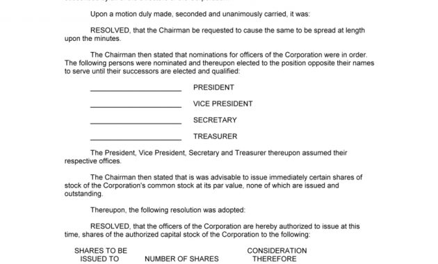 Sample Minutes Of The First Meeting Of The Board Of throughout measurements 865 X 1122