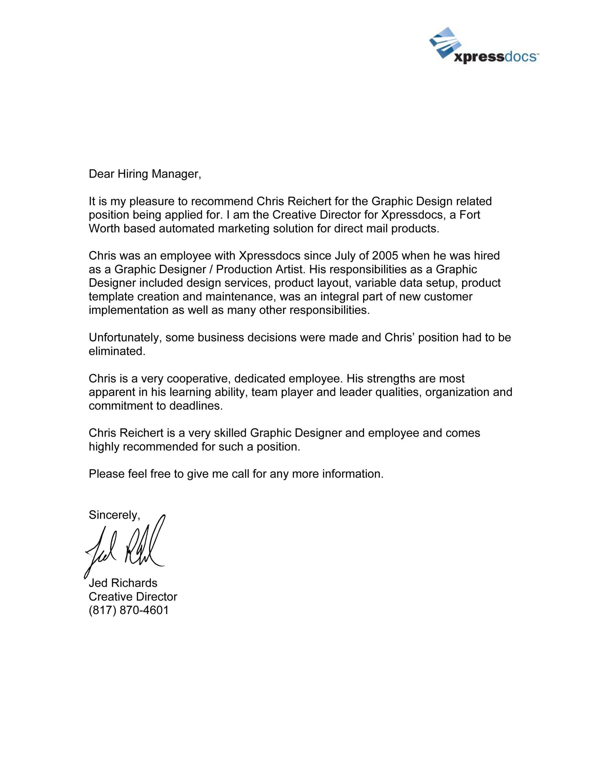 Sample Of Recommendation Letterletter Of Recommendation throughout proportions 2550 X 3300