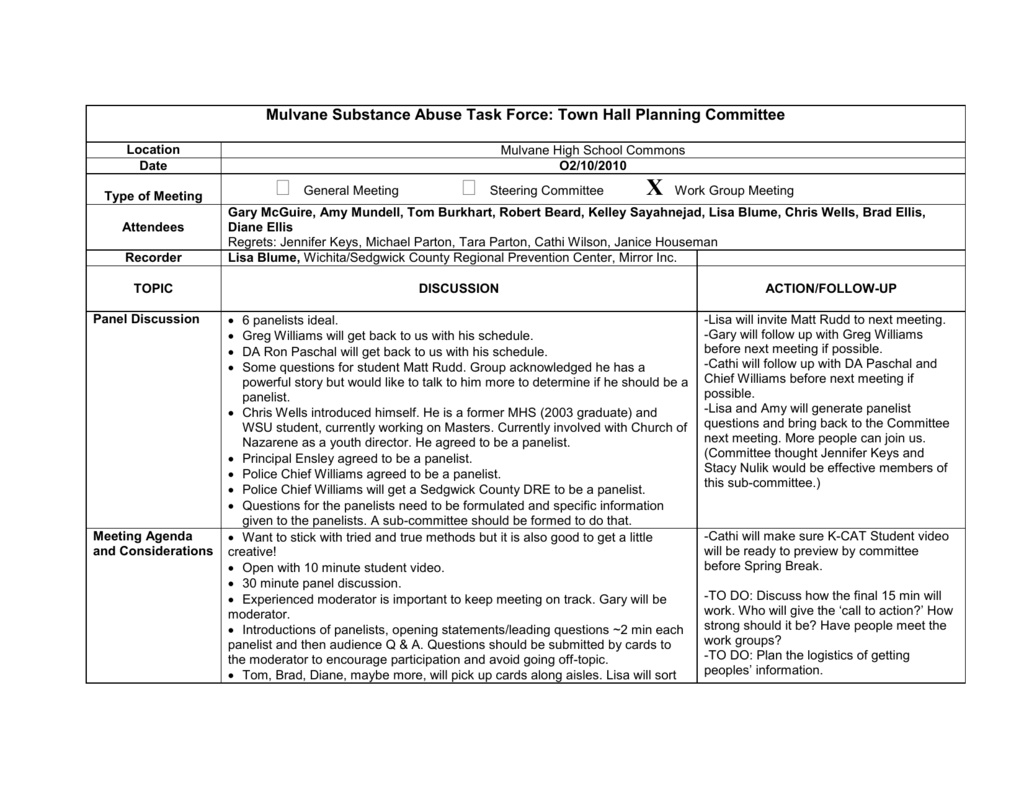 Sample Of Tabular Meeting Minutes pertaining to measurements 1024 X 791