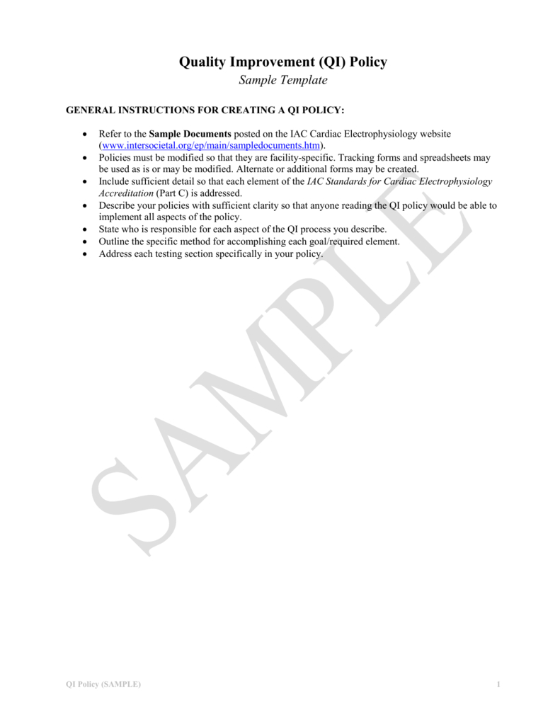 Sample Qi Policy Intersocietal Accreditation Commission throughout sizing 791 X 1024