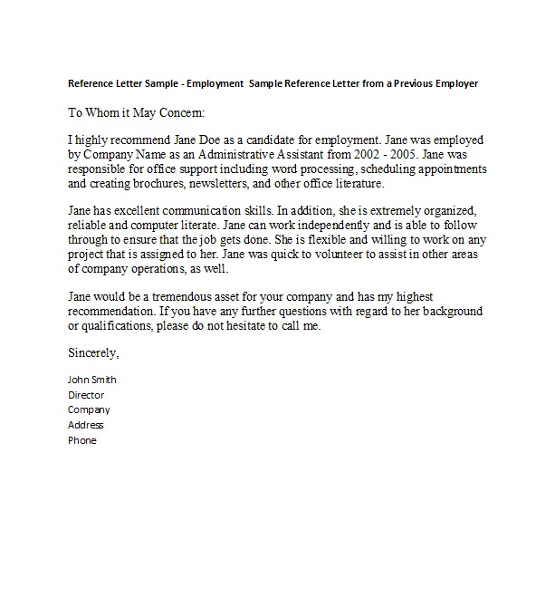 Sample Recommendation Letter For Employee From Manager with regard to dimensions 613 X 659