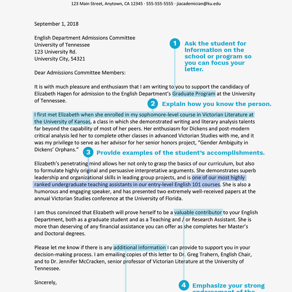 Sample Recommendation Letter For Graduate School Admission within proportions 1000 X 1000