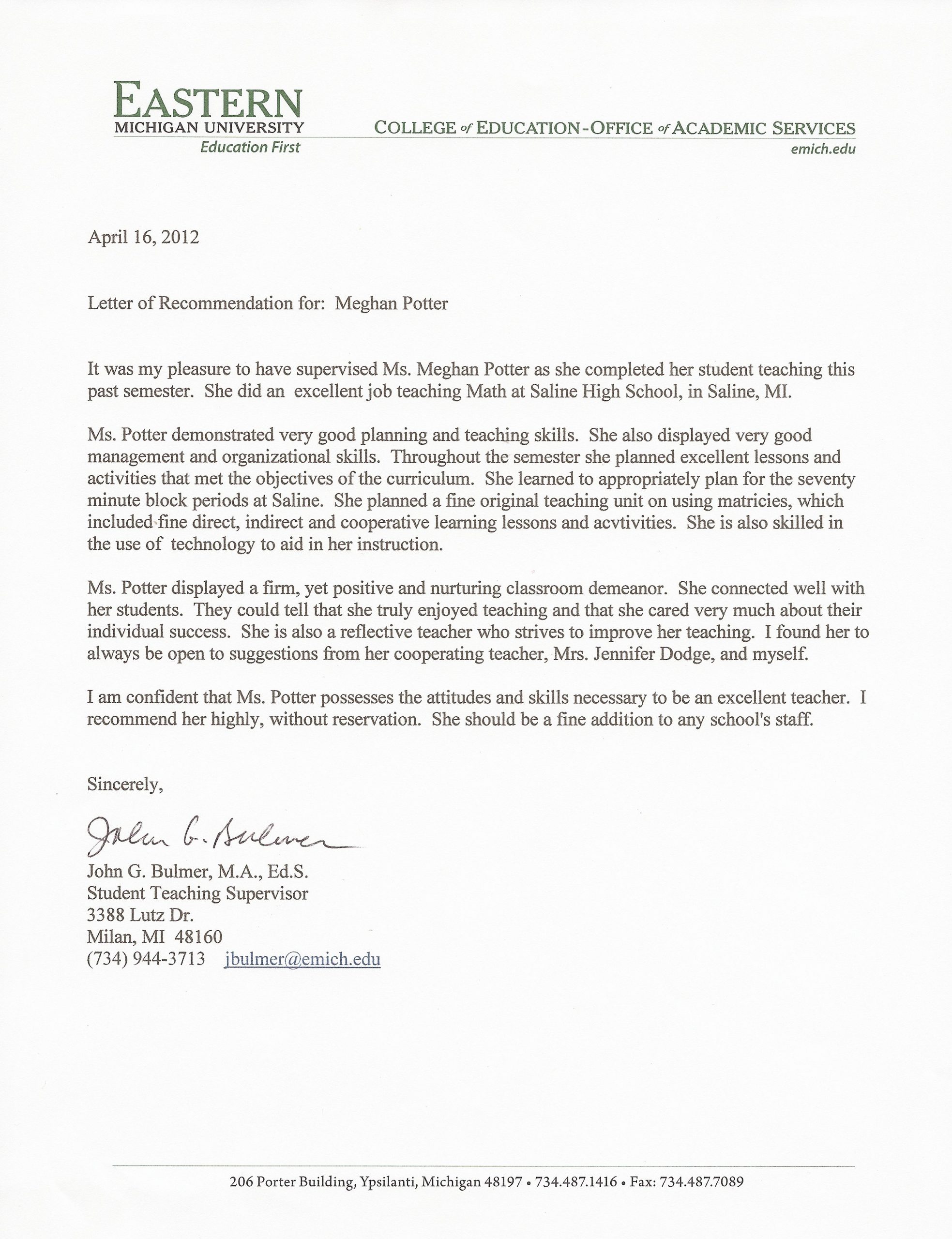 Sample Recommendation Letter For Middle School Student From pertaining to proportions 2496 X 3248