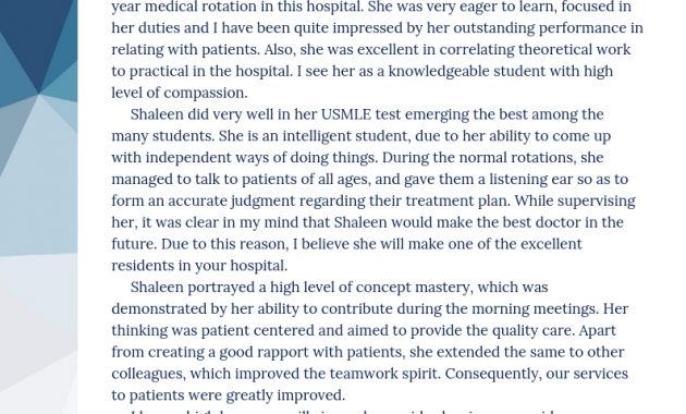 Sample Recommendation Letter For Residency In Internal in size 794 X 1123