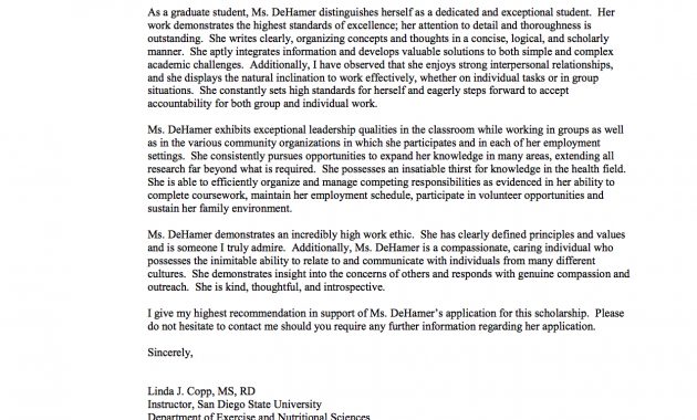 Sample Recommendation Letter For Scholarship From Professor inside proportions 1275 X 1650