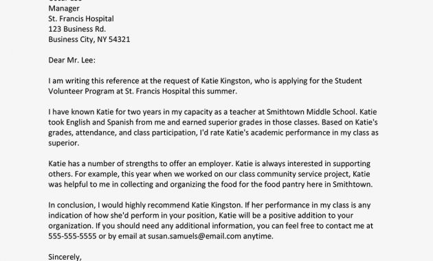 Sample Recommendation Letter For Student From Teacher Akali within sizing 1000 X 1000