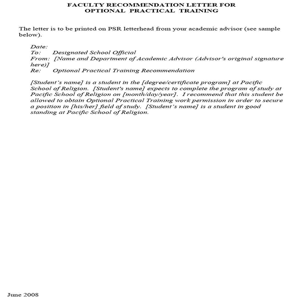 Sample Recommendation Letter For Teaching Faculty Position for dimensions 1047 X 1047