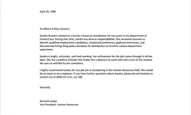 Sample Recommendation Letter Former Employee Enom regarding dimensions 720 X 500