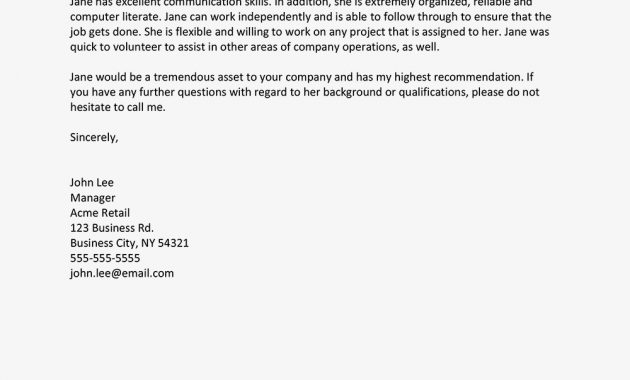 Sample Recommendation Letter From An Employer inside measurements 1000 X 1000