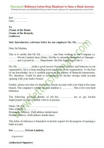 Sample Reference Letter From Employer To Open Bank Account with proportions 907 X 1284