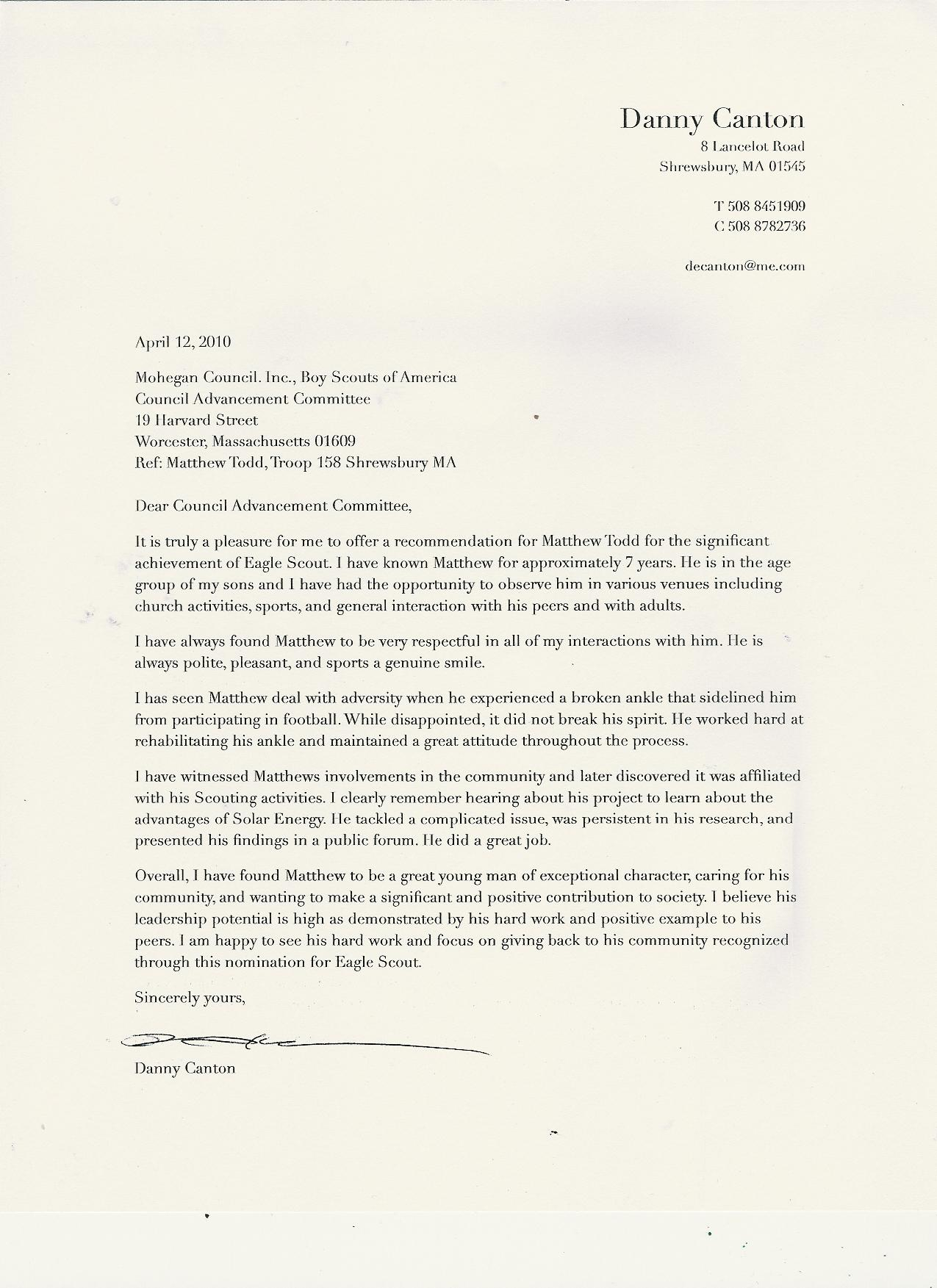 Sample Religious Letter Of Recommendation For Eagle Scout intended for proportions 1275 X 1753