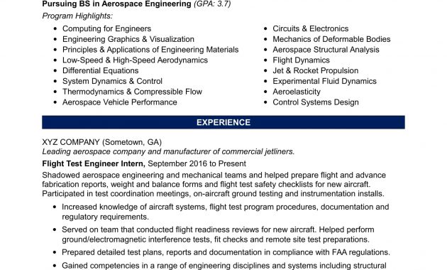 Sample Resume For An Entry Level Aerospace Engineer pertaining to sizing 1700 X 2200