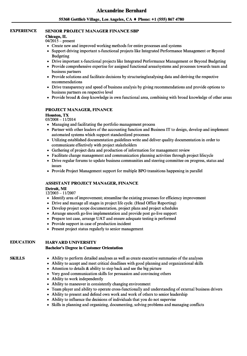 Sample Resume For Project Manager Debandje throughout dimensions 860 X 1240