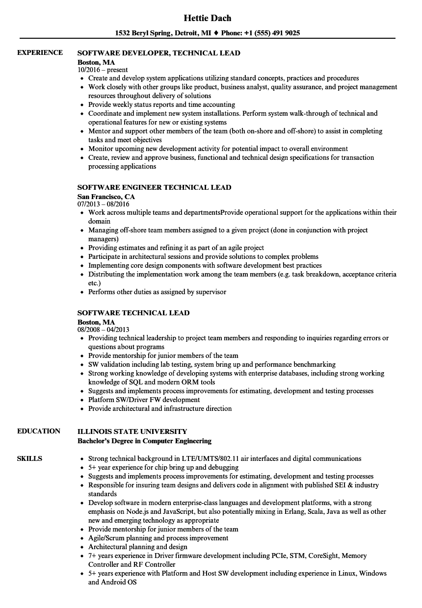 Sample Resume For Technical Lead Debandje intended for sizing 860 X 1240