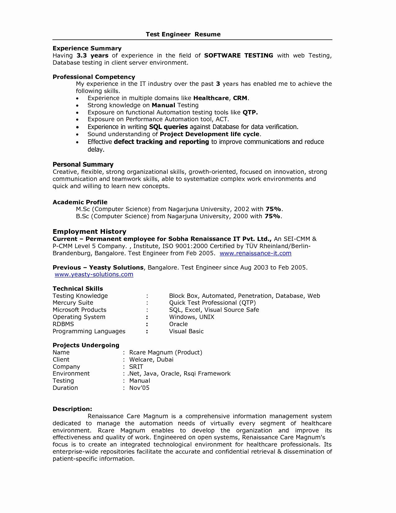 Sample Resume Format For 5 Years Experience Resume in proportions 1275 X 1650