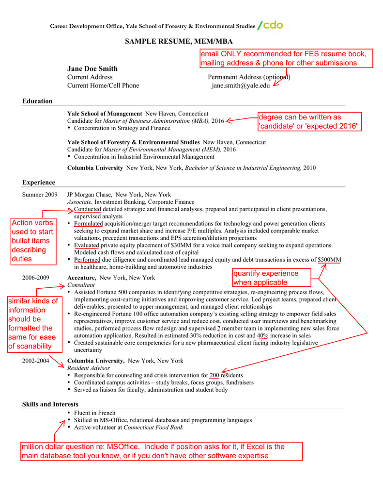 Sample Resume Memmba Jane Doe Smith in proportions 791 X 1024