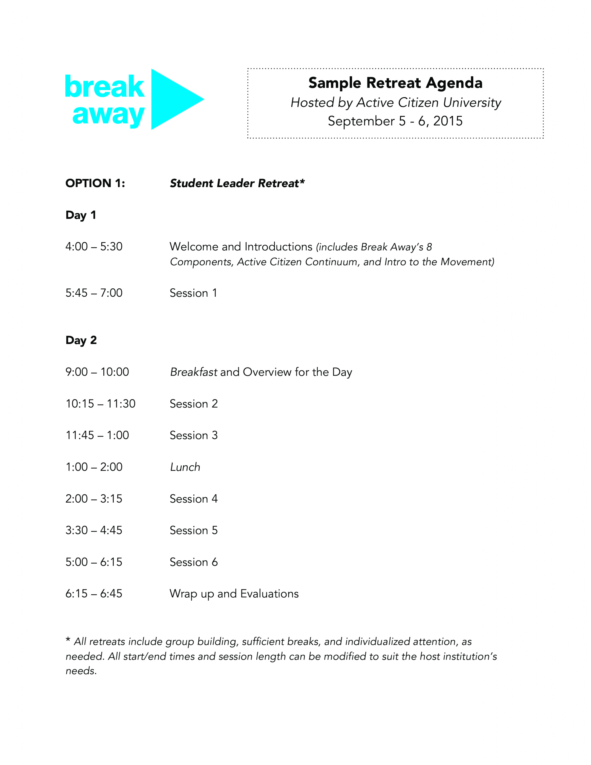 Sample Retreat Agenda Enom pertaining to size 2550 X 3300