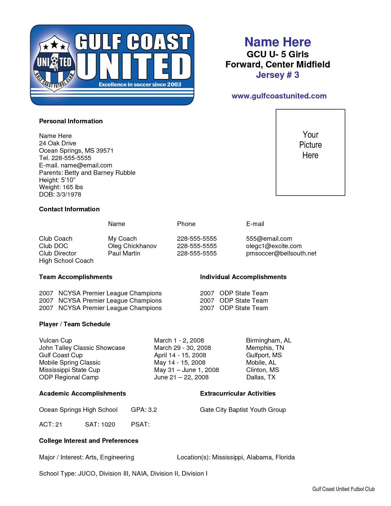 Sample Soccer Resume Coaching Business Best Resume Template for size 1275 X 1650