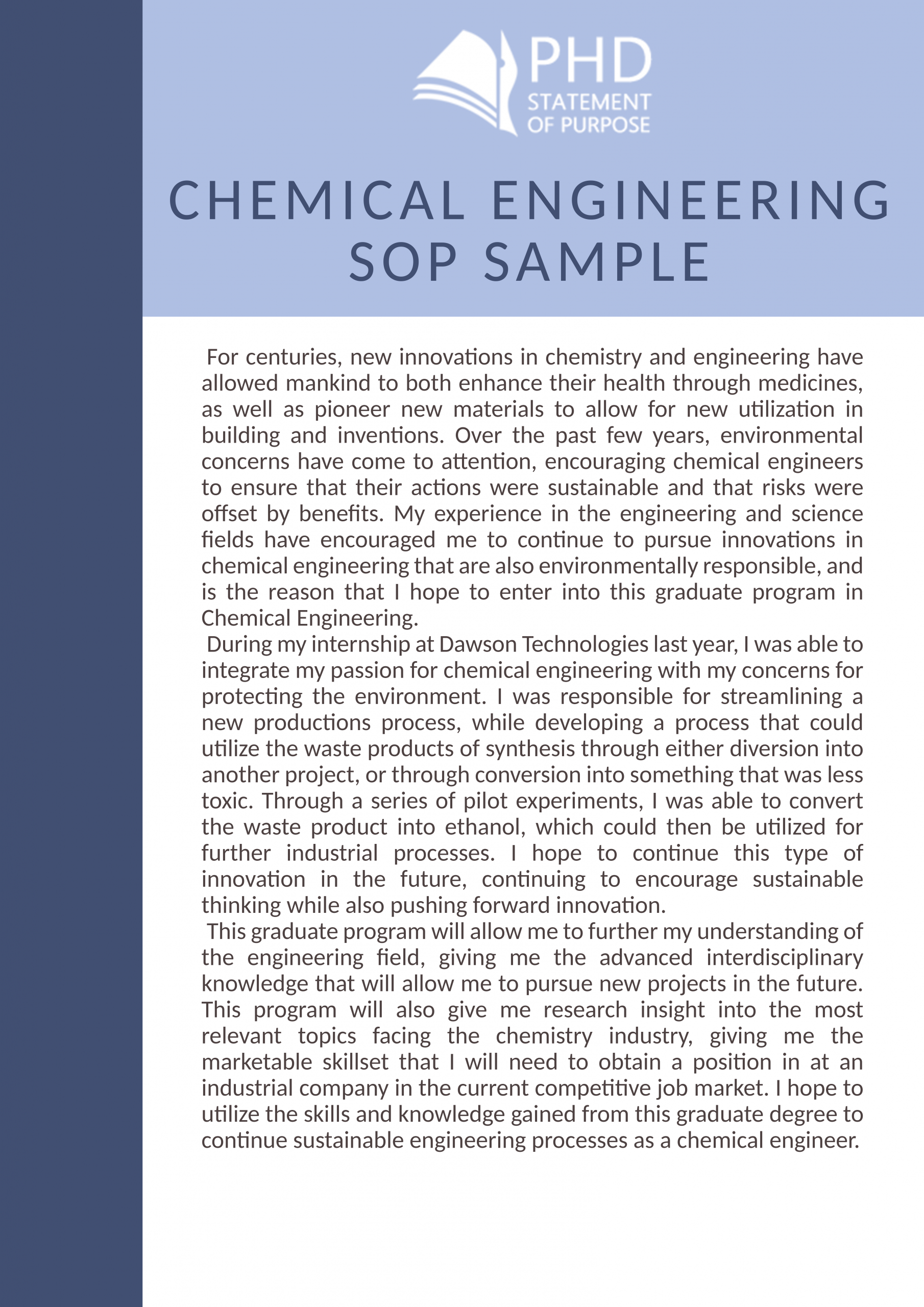 Sample Statement Of Purpose For Phd Chemical Engineering for size 6300 X 8910