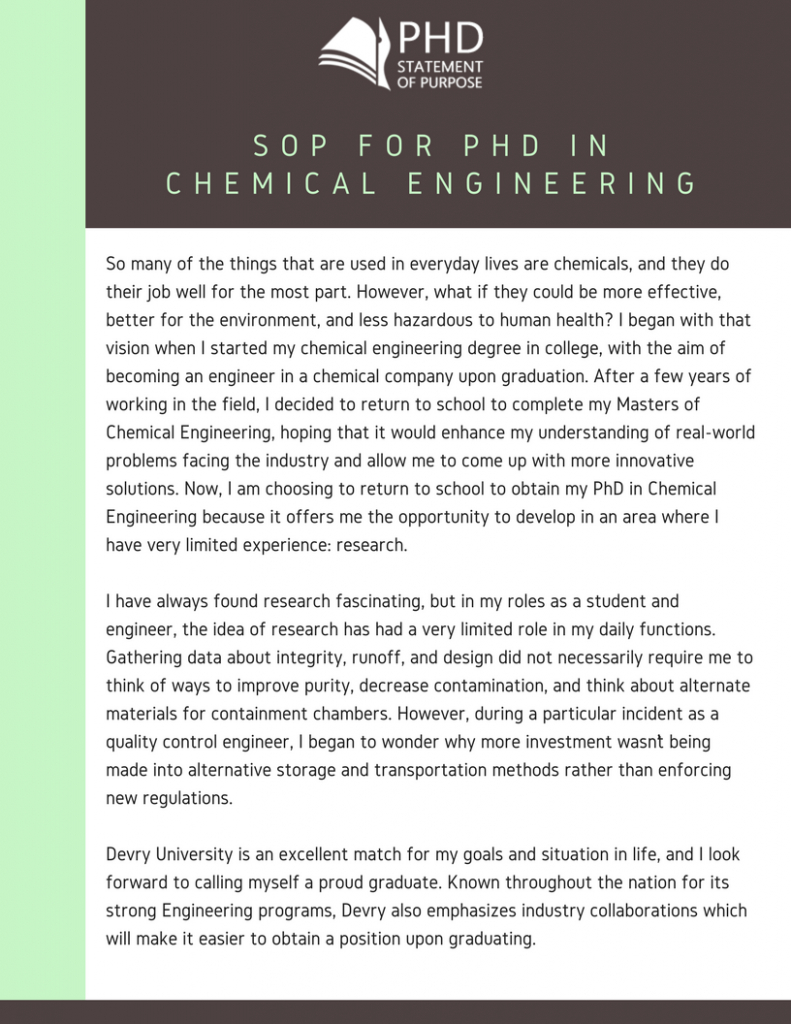 Sample Statement Of Purpose For Phd Chemical Engineering with size 791 X 1024