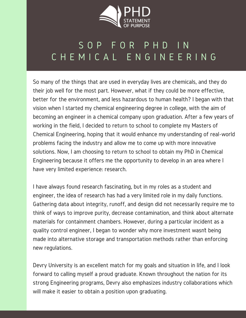 Sample Statement Of Purpose For Phd In Chemical Engineering intended for proportions 816 X 1056