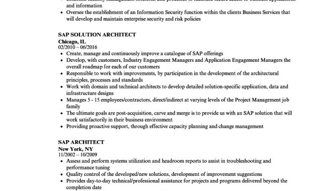 Sap Architect Resume Samples Velvet Jobs inside sizing 860 X 1240