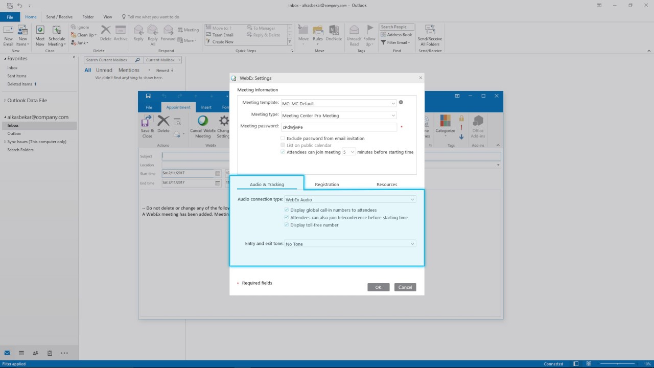 Schedule A Meeting In Microsoft Outlook With Webex Productivity Tools Wbs 31 intended for measurements 1280 X 720