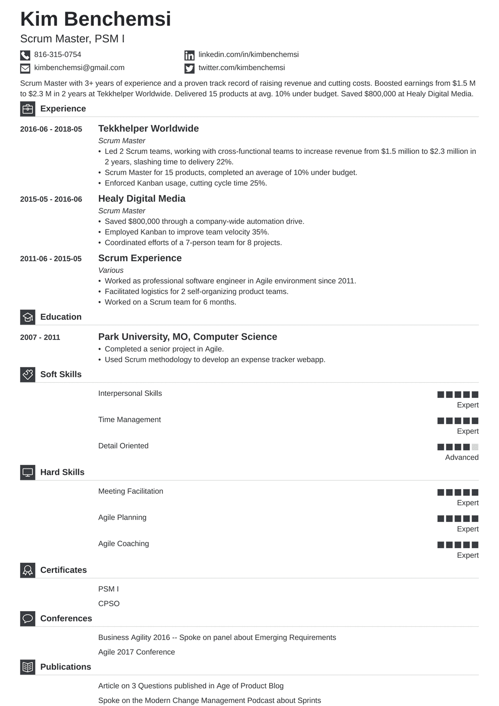 Scrum Master Resume Sample Debandje pertaining to measurements 990 X 1400