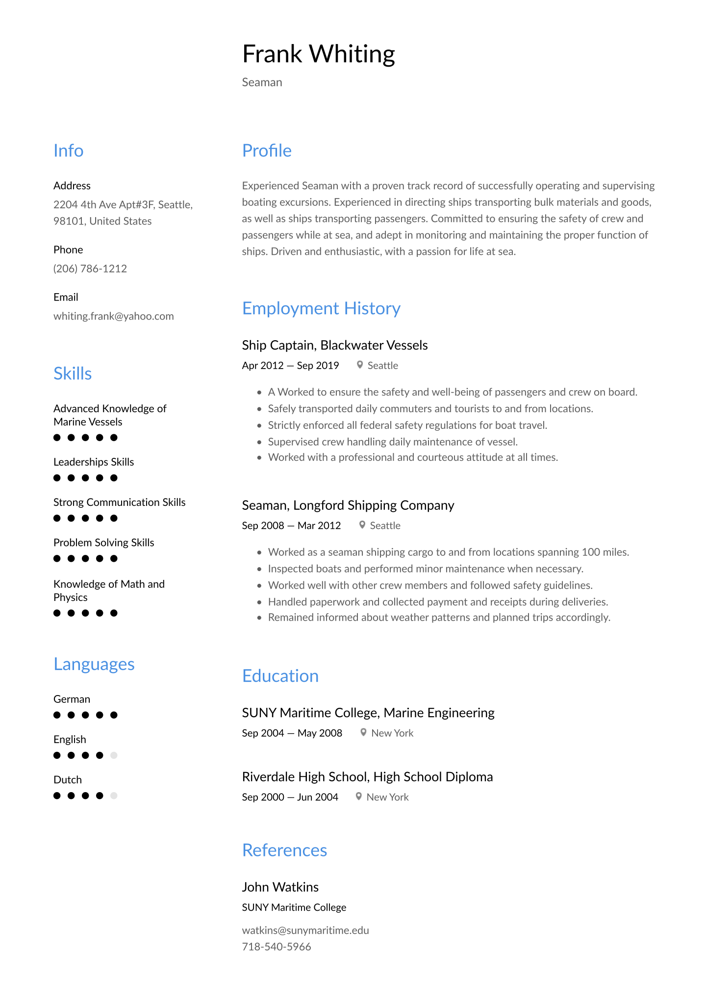 Seaman Resume Examples Writing Tips 2020 Free Guide in dimensions 1440 X 2036