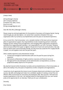 Secretary Cover Letter Example Resume Genius intended for proportions 800 X 1132